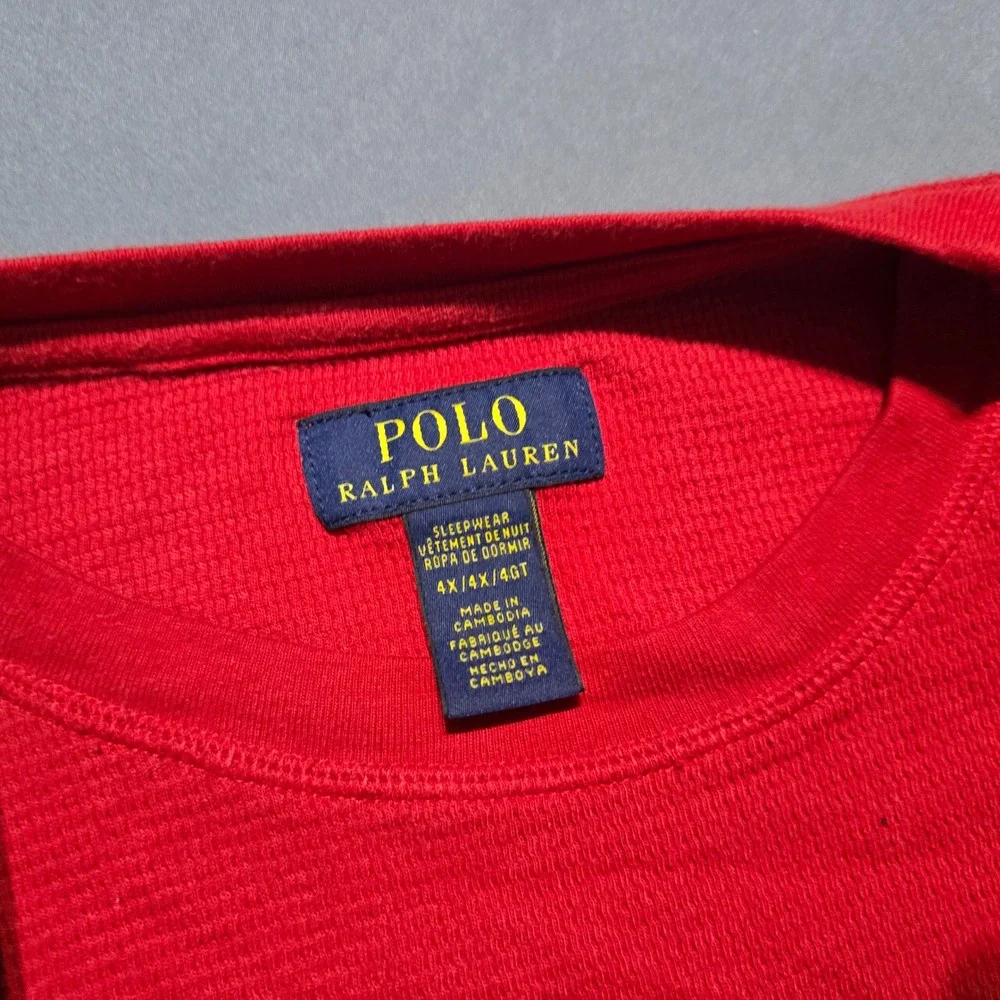 Polo Ralph Lauren Waffle Thermal Men 4X Red Long Sleeve 1967 Graphic Top